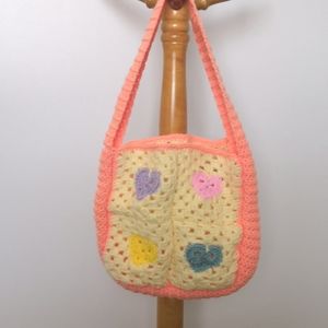 Handmade Crochet Heart Shoulder Bag